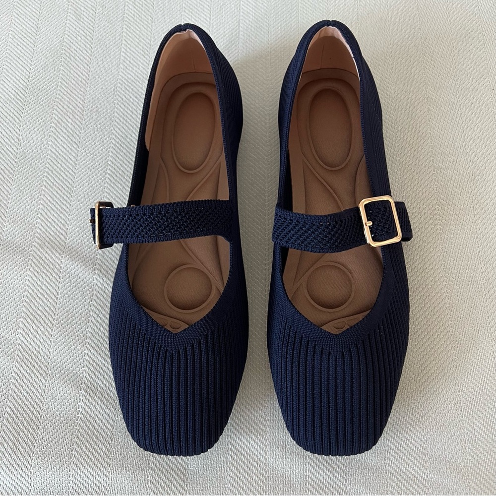 Navy Blue Mary Jane Flats